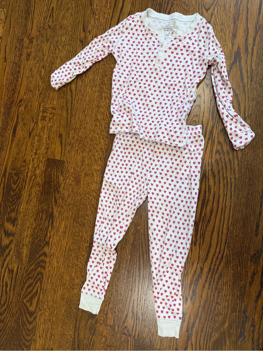 Girls Roller Rabbit pink heart White Pajama Set, size 6